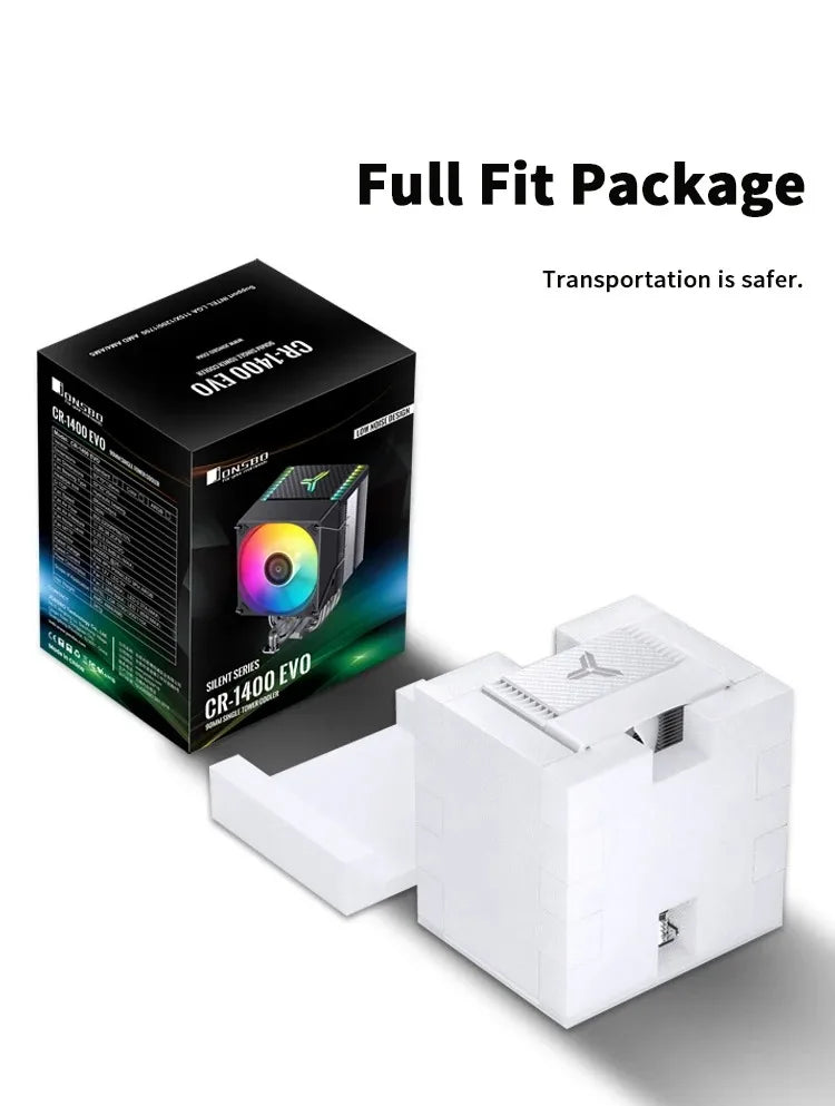 JONSBO-PWM Ventilador CPU, 4 Heat Pipe, CPU Cooler, Refrigerador de ar para Intel LGA1700, 1200, 115X, AMD, AM4, AM5,CR-1400 EVO