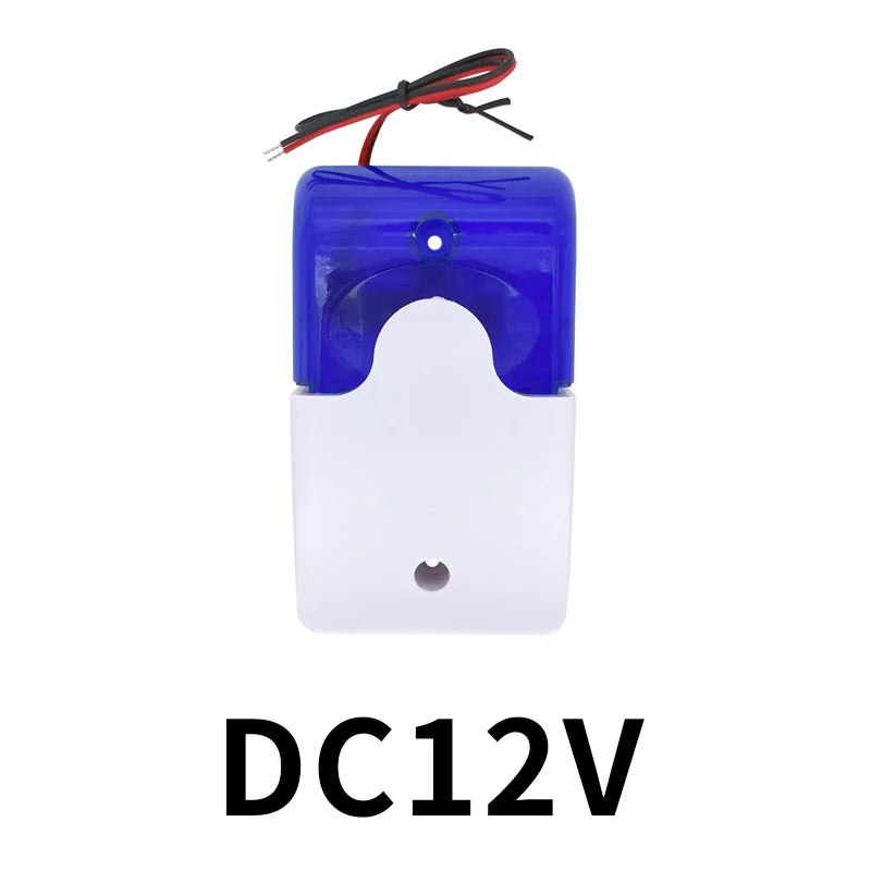 HH-103 Mini strobe siren indicator light sound alarm lamp flashing light wired red 12V 24V 220V 110DB