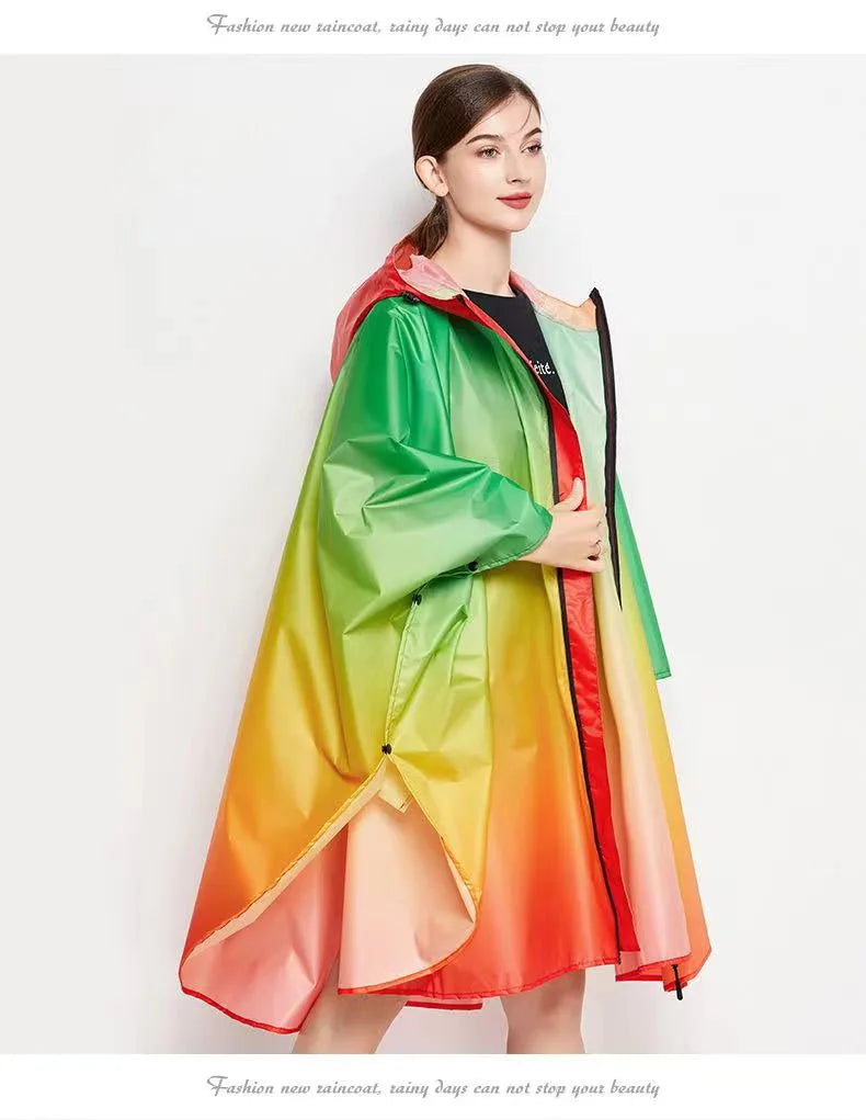 New Men Women Motocycle Raincoat Lightweight Rain Coat Poncho Waterproof Cloak Raincoats Adults Biker Hiking Windproof Rainwear