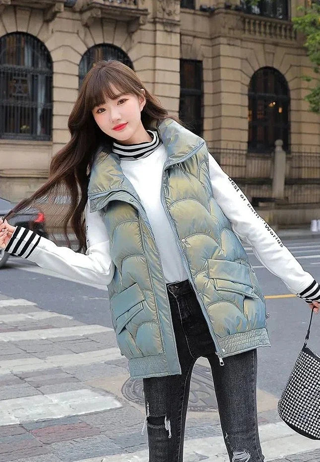 Vest for Women Quilted Warm Clothes Fashion 2025 Cheap Sleeveless Padded Cotton Waistcoat Woman Winter Clothing Casual Autumn