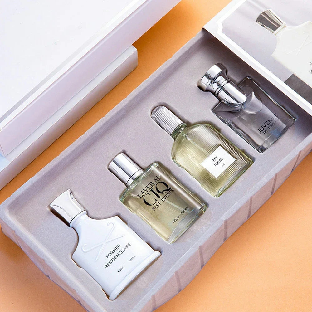 Men Perfume Gift Box 100ml Four Piece Set Lasting Fragrance Body Spray Plant Floral Scent Pheromone Cologne Perfumes Men's Gifts
