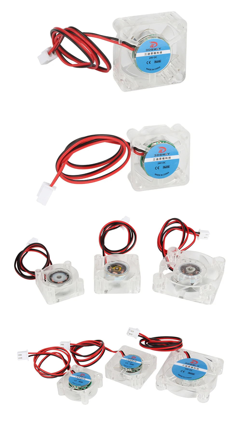 2510 3010 4010 Fan 3D Printer Fan DC 12V 24V Mini Brushless Cooling Fan Hydraulic Bearing Fan RGB LED for 3D Printer Accessories