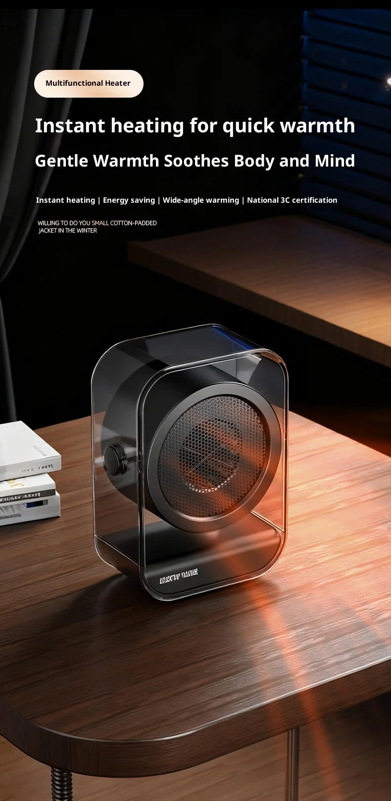 Household heater Desktop heater Desktop Electric Heater  High power office student dormitory electric heater Warm Air Blower