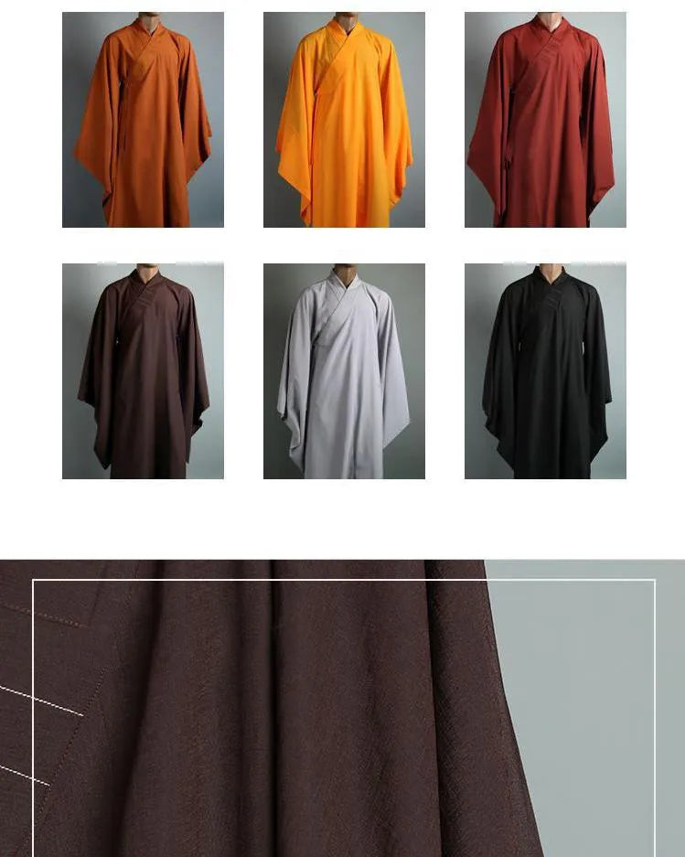 Monk Costume Buddhist Chinese Traditional Clothings Meditation Zen Shaolin Hanfu Clothing Taoism Tibetan Clothes Monk Robe