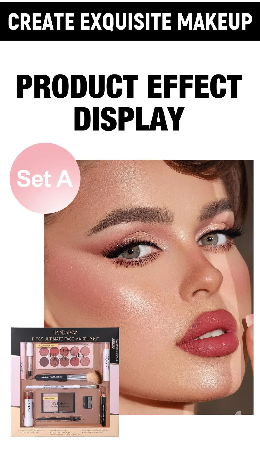 Professional Makeup Kit 11 Pieces Eyeshadow Contour Blusher Set Waterproof Highly Pigmented Smudge Proof Face Cosmetics Collecti