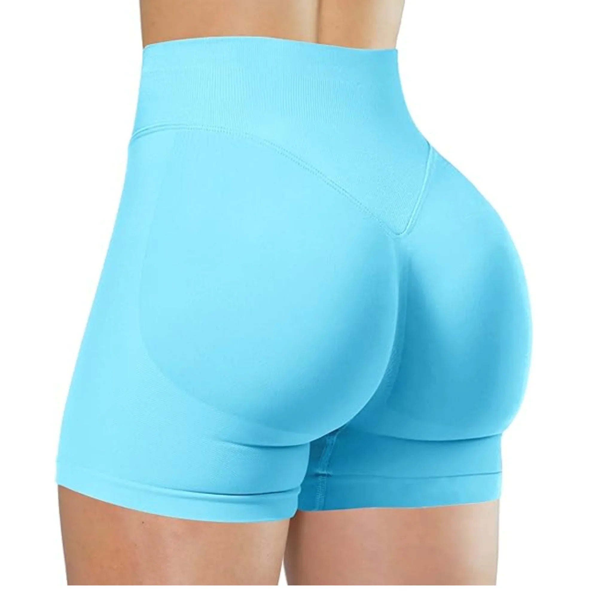 Summer High Waisted Yoga Shorts for Women Fashionable and Sexy Running Fitness Pants Solid Color Yoga Leggings Elastic Tights