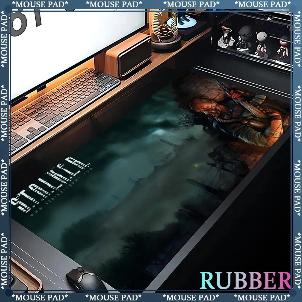 Stalker 2 Extra Large Gaming Mouse mat Computer Laptop Rubber Pad Gaming Keyboard Pad Desk Pad XXL 120*60 cm Lock Edge Mouse Pad