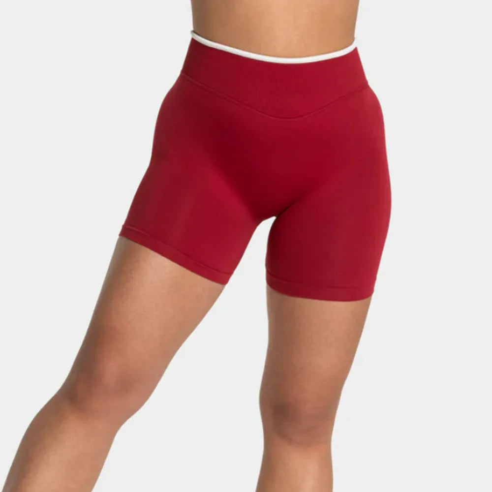 Morandi Color Sports Outdoor Riding Yoga Shorts Triple Pants Hip Tight Belly Peach Hip Quick Dry Sweat Absorption Static Logo