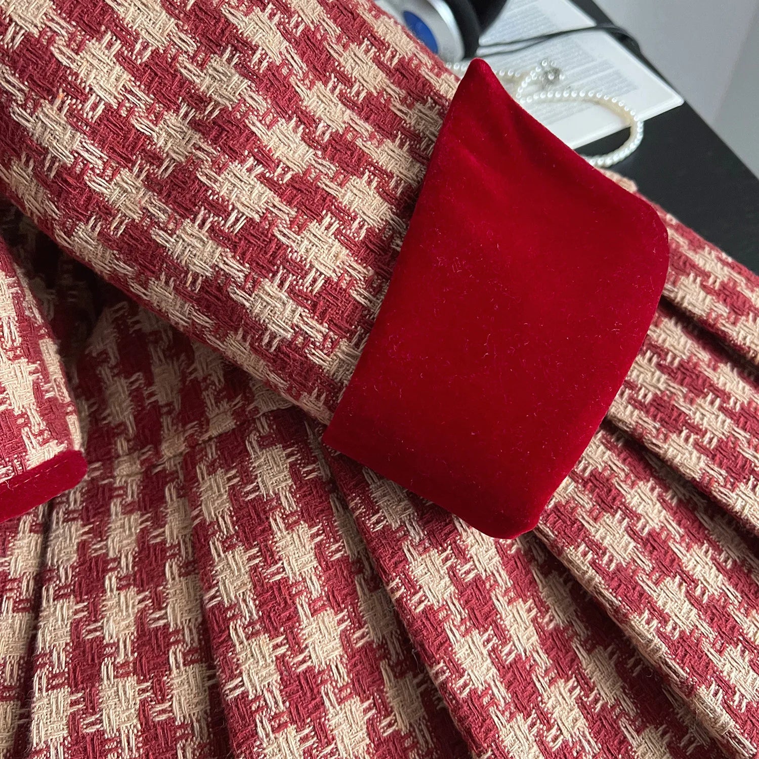 Children's Clothing Sets Red Plaid Bow Coat + Pleated Skirt Sets Winter Clothes for Girls Baby Girl Outfit Set Boutique Clothes