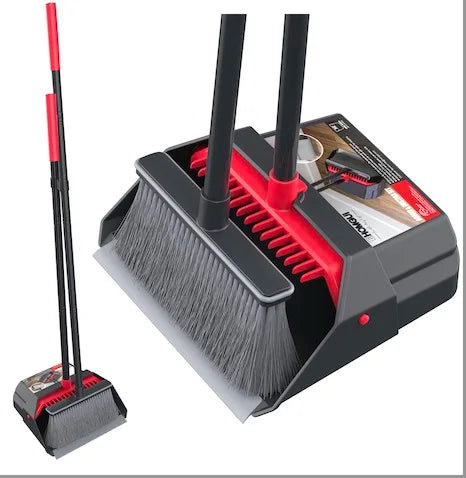 Household Broom and Dustpan set-Combination with Long Handle Foldable Duatpan and Floor Brush