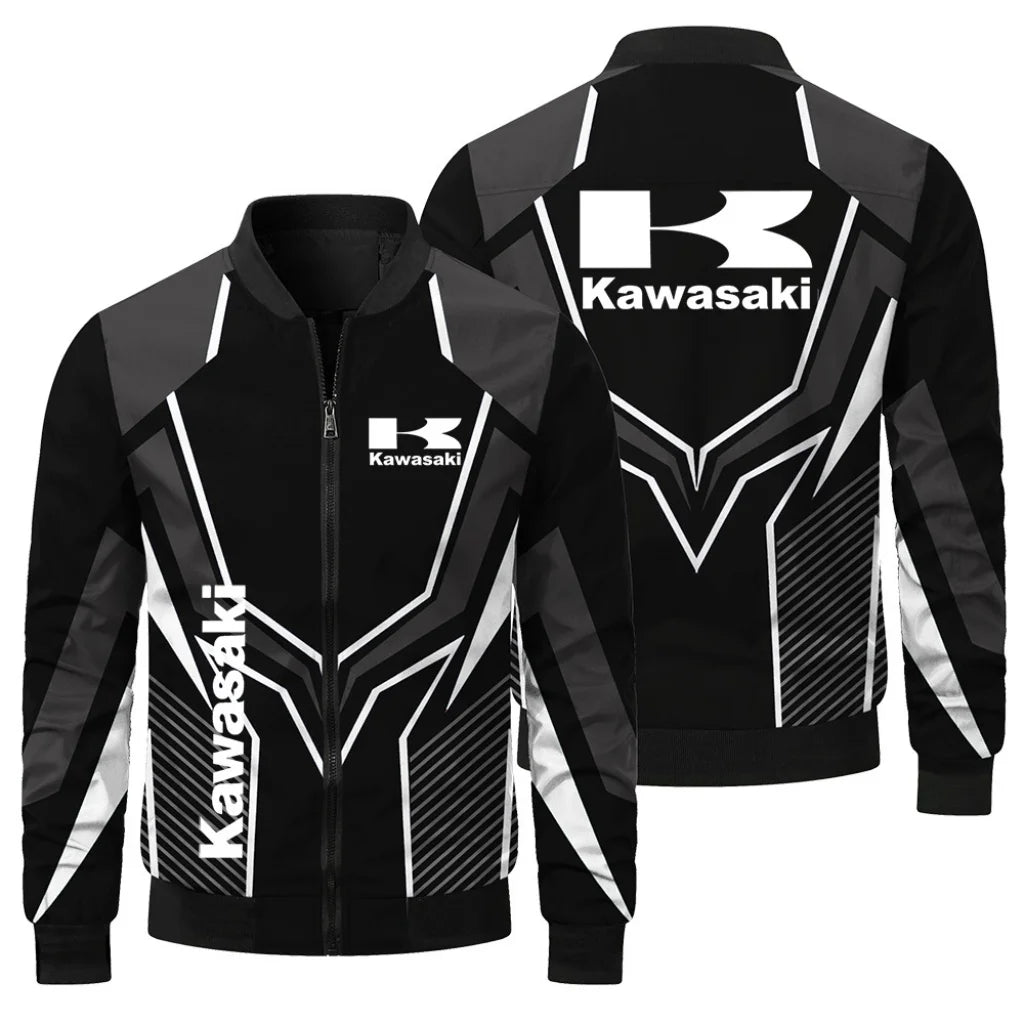 New Kawasaki Printed Men's Jacket Casual Motorcycle Jacket Fashion Outdoor Cycling Racing Jacket Sports Kawasaki Clothing