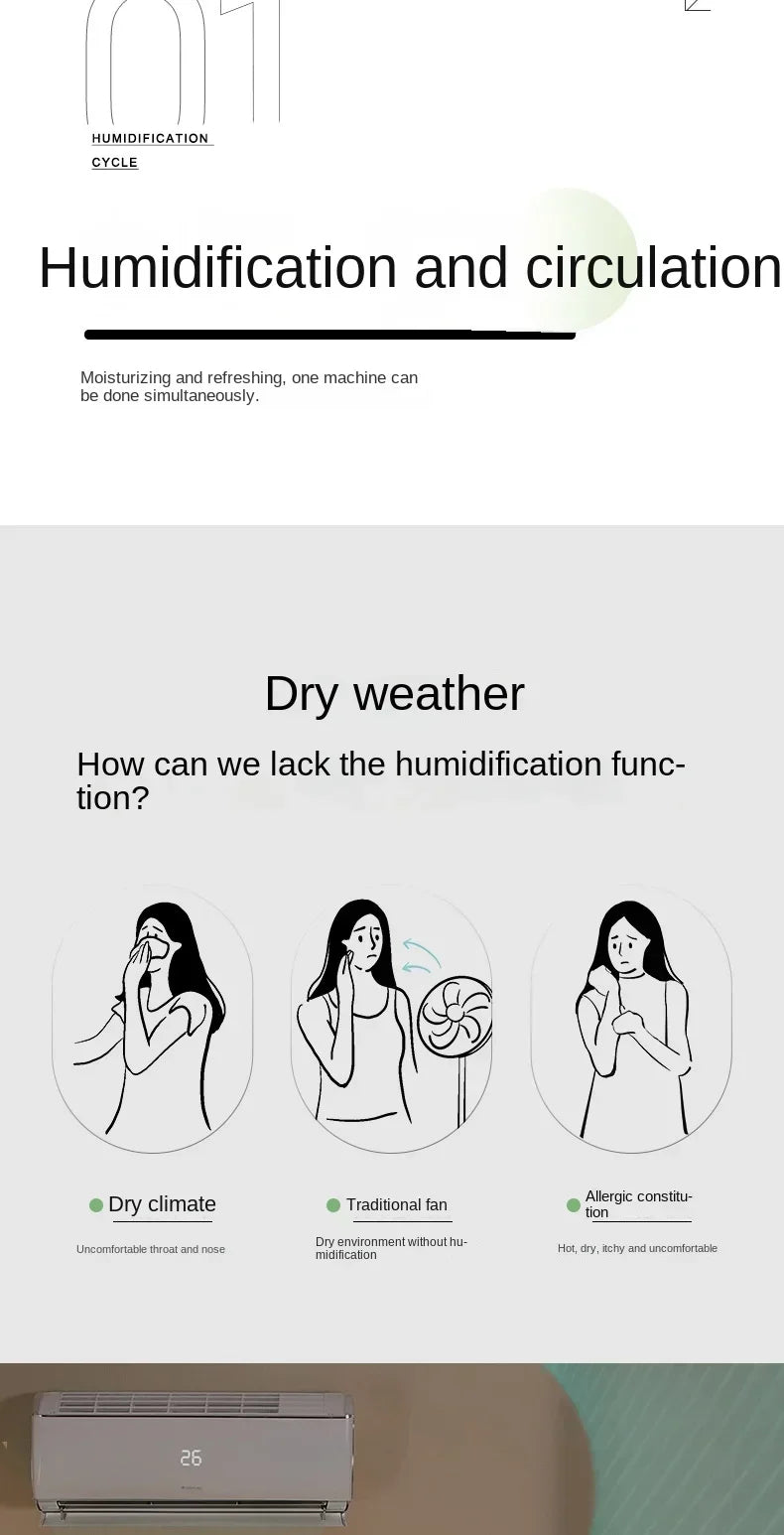 36V/110V/220V  Small Home Appliance Suspended Floor Fan with Powerful Airflow and Adjustable Height C