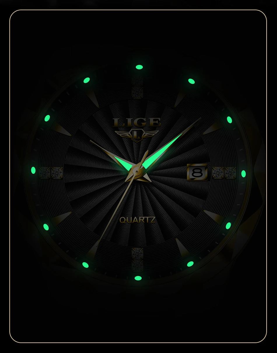 LIGE Watch Men Fashion Military Sports Waterproof Quartz Mens Watches Top Brand Luxury Calendar Chronograph Relogios Masculino