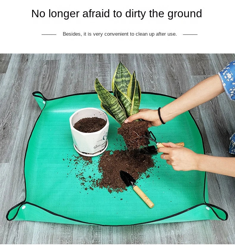 50*50cm Flower Pots Transplanting Mats Gardening Planting Mat Pe Plant Repotting Mat Foldable Waterproof Gardening Potting Pad