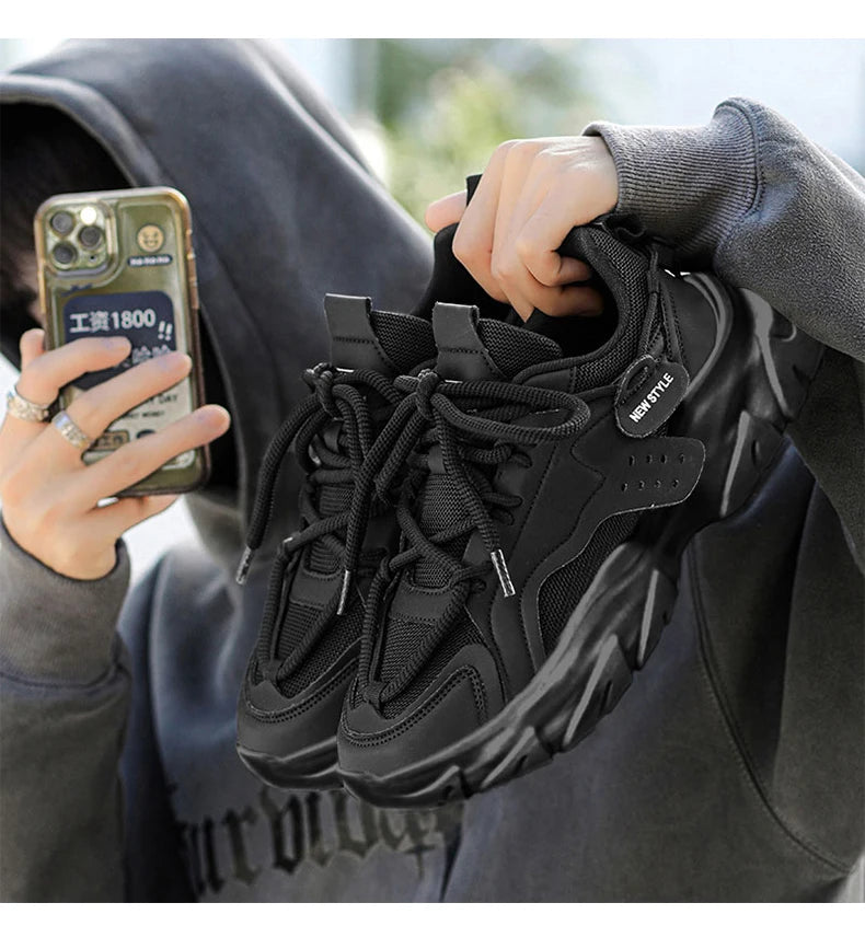 Sport Shose Male Fashion Street Shoes Lightweight Comfortable Lace-Up Gym Shoes Mens White Sneakers Platform Shoes Mens Trainers