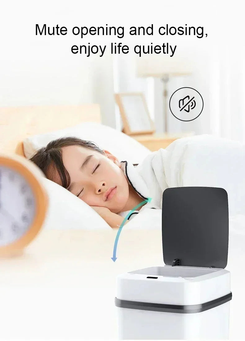 13L Household Kitchen Living Room Bathroom Intelligent Sensor Touchless Open Lid Trash Can
