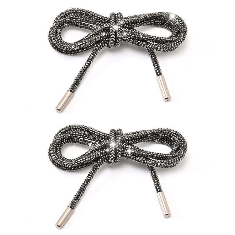 1 Pair/2 Pc Rhinestone Shoe Lace Luxury Diamond ShoeLace  Bright String Cross Braiding Strap DIY Drawstring