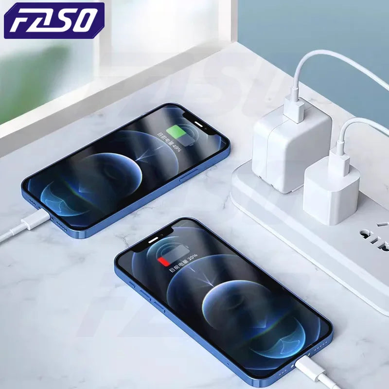 FASO Quality USB Charger Cable for iPhone 14 8 7 6S Plus 13 12 Pro XS Max XR SE Fast Charging Cord Data Sync Line 1m 2m 3m