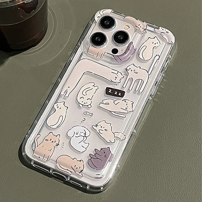 Cartoon Cat Graphic Soft Phone Case For Xiaomi Redmi Note 13 12 Pro Plus 5G 12S 11S 12S 11S 10S Redmi 12 13C 4G Shockproof Cover