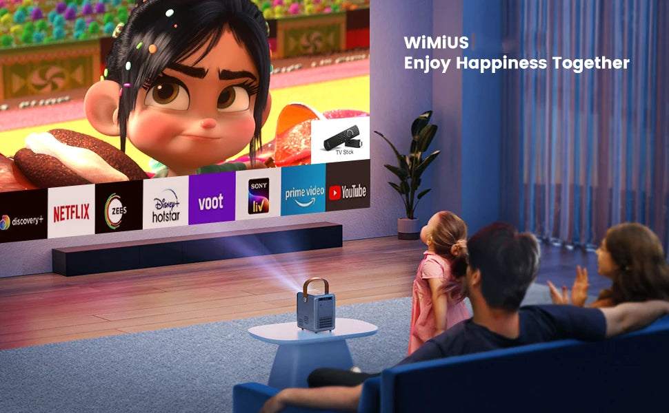 Wimius Portable Projector 18000Lm 5G WiFi Bluetooth Theater Projector Support Full HD 1080P Display Home Cinema Projector