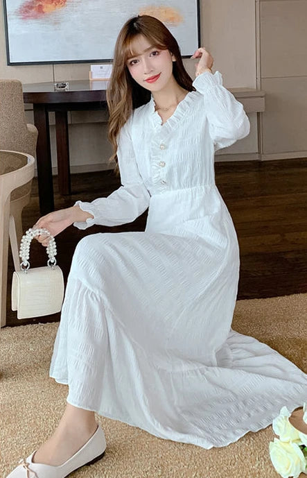 Clothing Holiday Female Dresses 2025 Beach Women's Dress Midi Long Sleeve X New Features of Cotton Summer Luxury Loose Trendy Xl