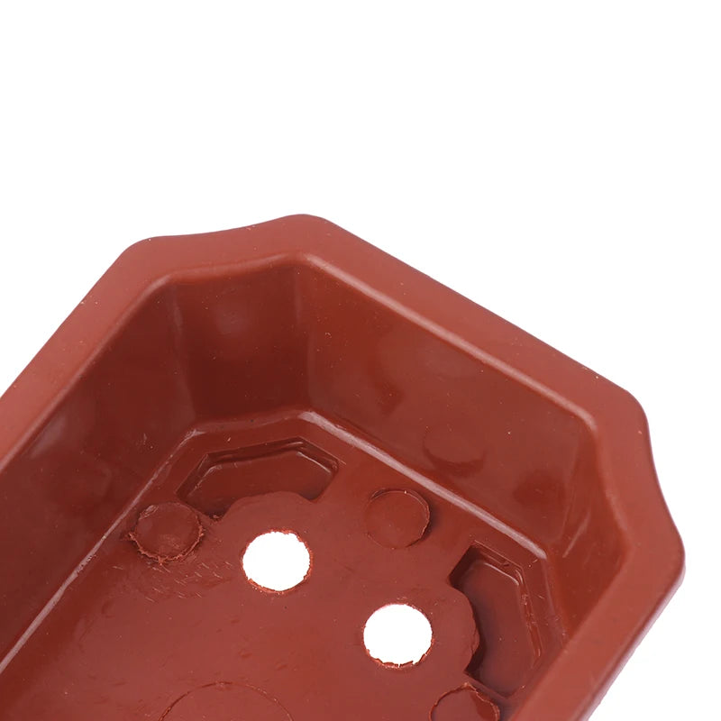1pc Bonsai Pots Vintage Plastic Bonsai Plants Growing Pot Rectangular Classical Bonsai Pot Cactus Pot Flower Pot Gardening Pot