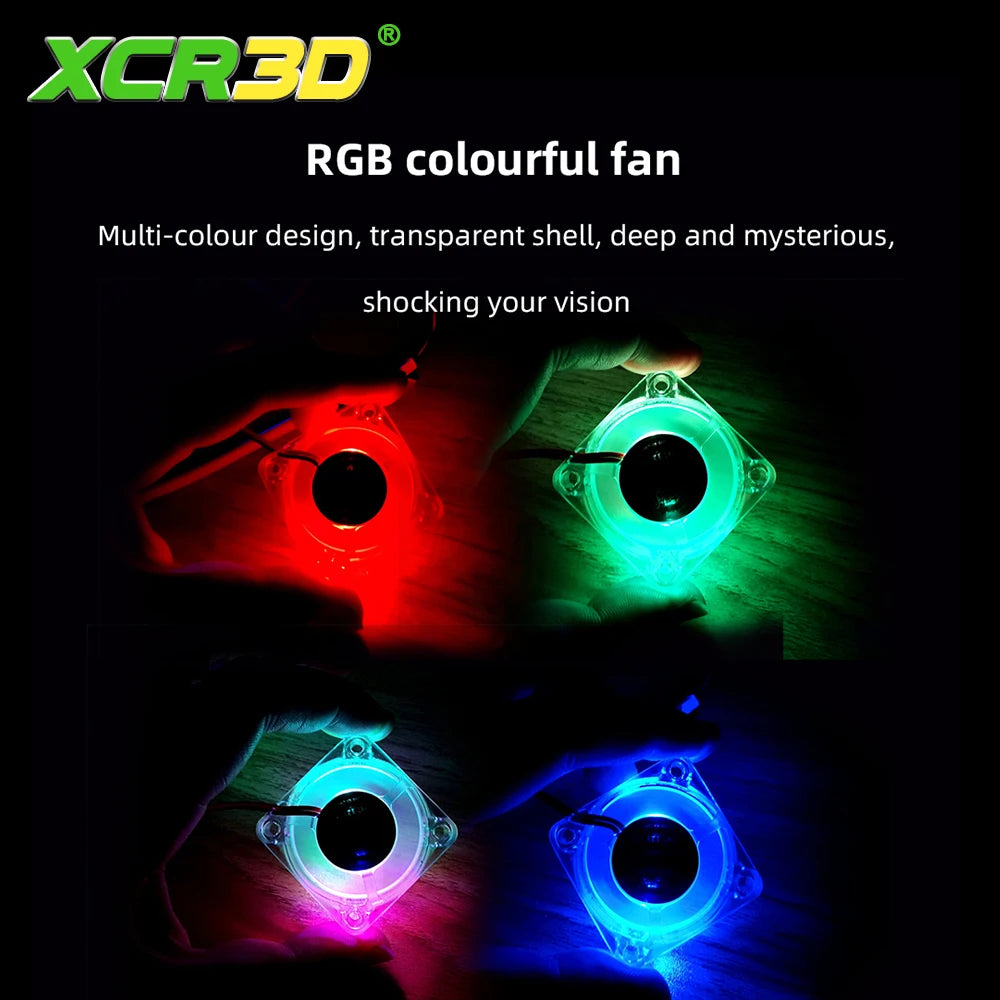 2510 3010 4010 Fan 3D Printer Fan DC 12V 24V Mini Brushless Cooling Fan Hydraulic Bearing Fan RGB LED for 3D Printer Accessories