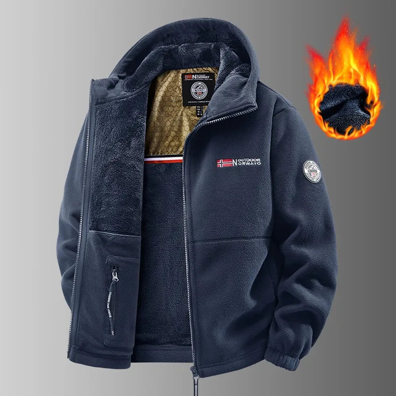 Winter New Fashion Trend Retro Sports Thick Warm Lamb Wool Jacket Men's Casual Loose Comfortable High-Quality Plus Size Jacket