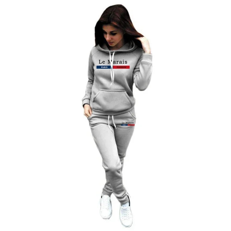 Clothing Comfort Set Quality Casual Hot Sales Fashion Woman Two Piece Set Daily Hoodie Sports Jogging Printing Women's Tracksuit
