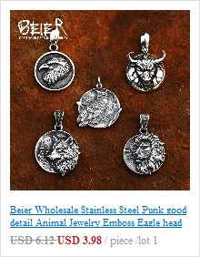 BEIER 2018 New Stainless Steel Fashion Claw Necklace Pendant With Red/Black/blue Stone fashion jewelry for man BP8-122