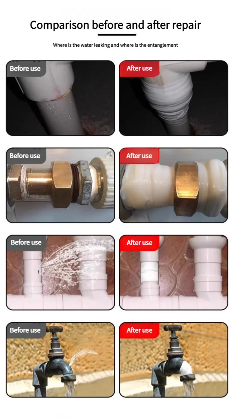 Insulating pipe tape with super waterproof, leak-stopping, sealing and repair performance is suitable for silicone kitchens