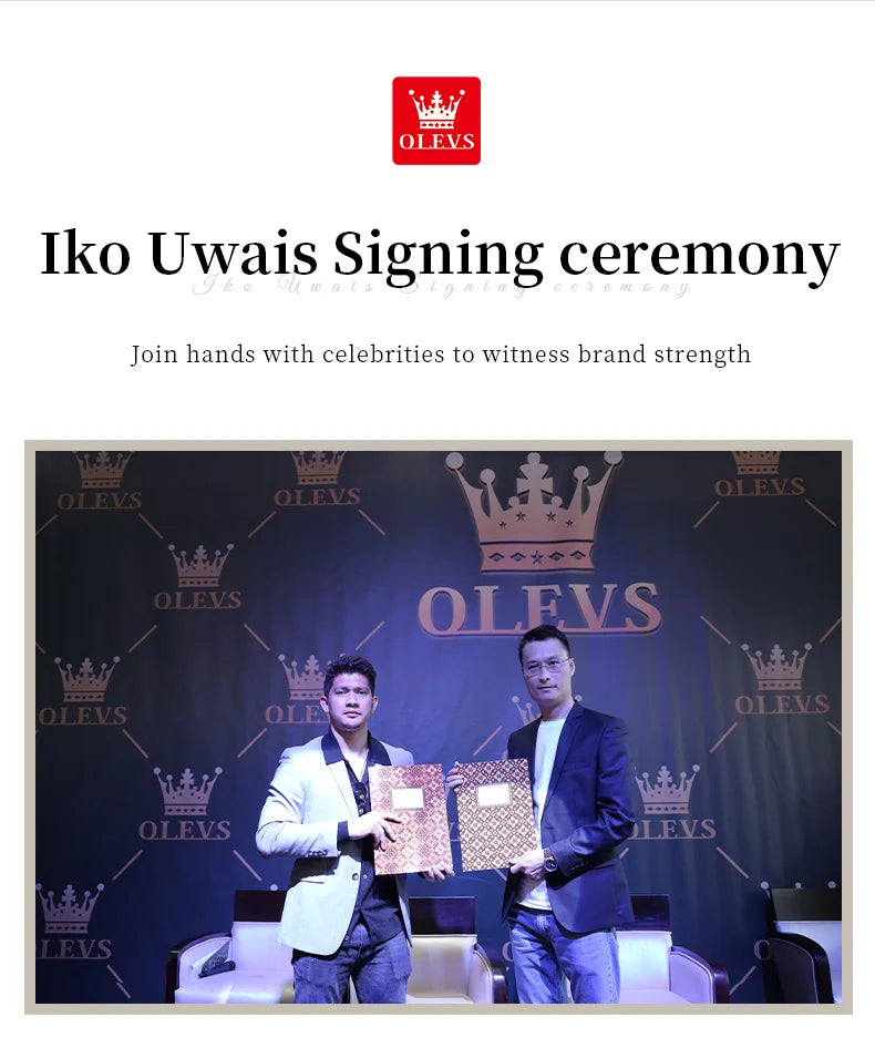 OLEVS Men's Watches Gold Luxury Hollow Out Style Original Quartz Watch for Man Waterproof Luminous Chronograph Date 24 Hours