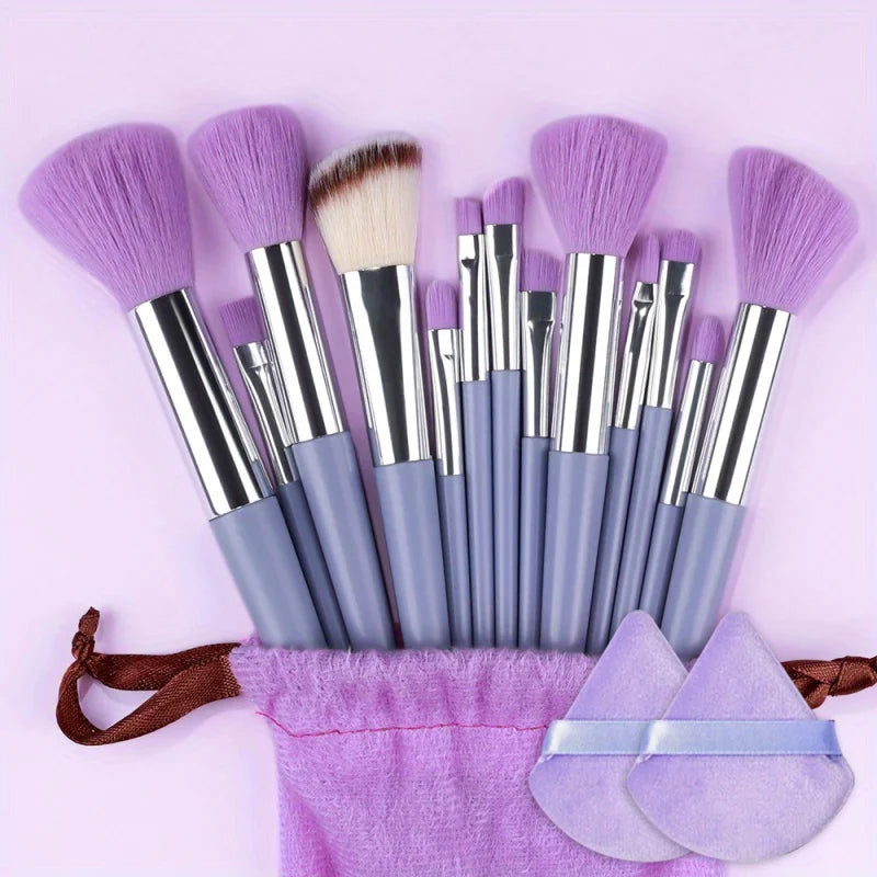 Makeup Brushes Set 13Pcs Premium Synthetic Brush Foundation Powder Blending Concealer Eyeshadow Blush Cosmetics Brushes Travel