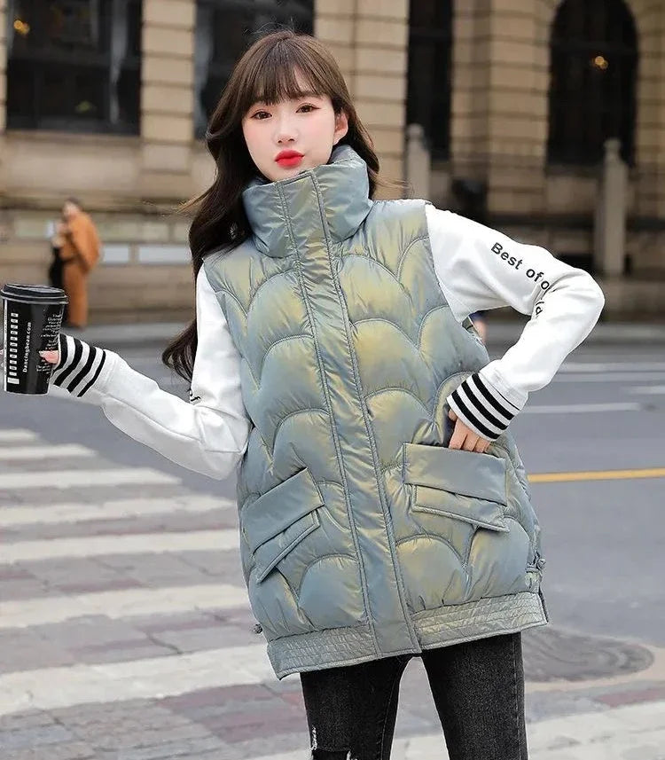 Vest for Women Quilted Warm Clothes Fashion 2025 Cheap Sleeveless Padded Cotton Waistcoat Woman Winter Clothing Casual Autumn