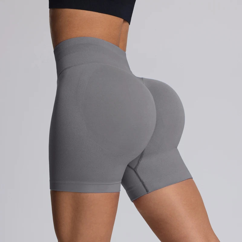 High Impact Summer Yoga Shorts Sportswear Woman Gym Seamless Workout High Waist Shorts w/Tummy Control Running Fitness Leggings