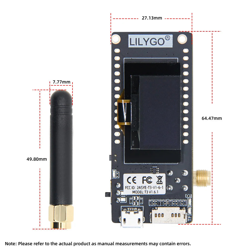 LILYGO® TTGO LoRa32 V2.1_1.6 Version 433/868/915Mhz ESP32 LoRa OLED 0.96 Inch SD Card Bluetooth WIFI Wireless Module ESP-32  SMA