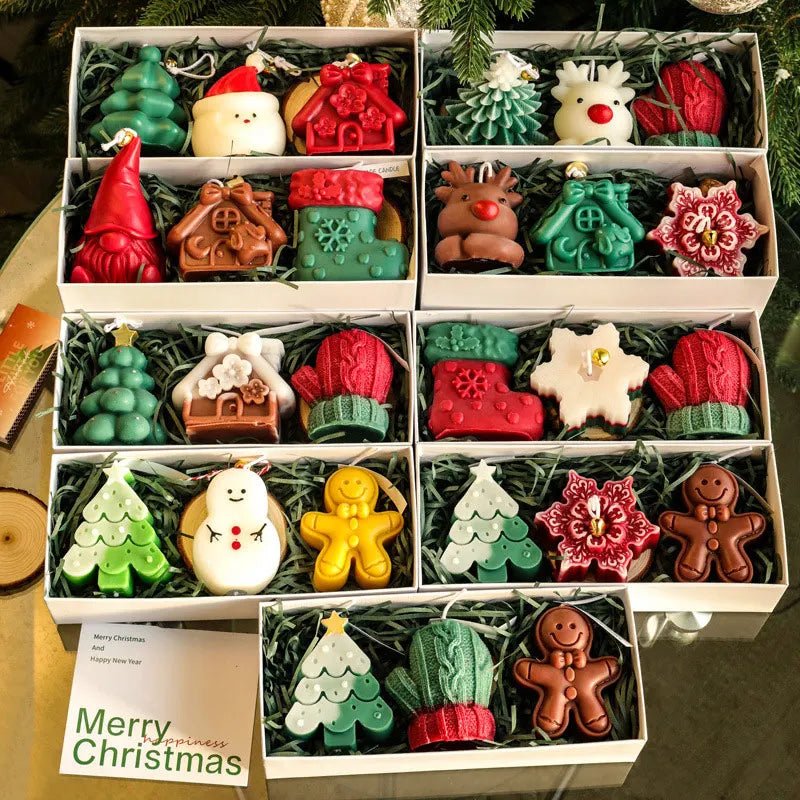 Christmas Scented Candles Three-piece Gift Box Gloves Elk Gingerbread Man Aromatherapy Girl Friends Creative Warm Christmas Gift