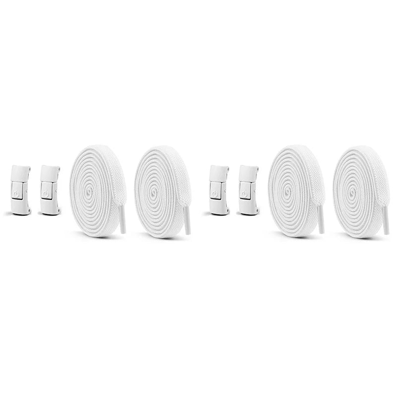 No Tie Shoe Laces Press Lock Shoelaces Without Ties Elastic Laces Locking Without Detachment 8mm Widened Flat Shoelace for Shoes