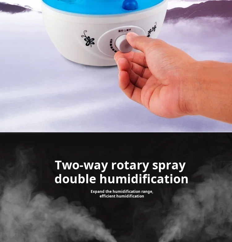 Household bedroom humidifier double spray large mist volume atomizing moisturizing Diffuser Ultrasonic Mini Aroma Air Purifier
