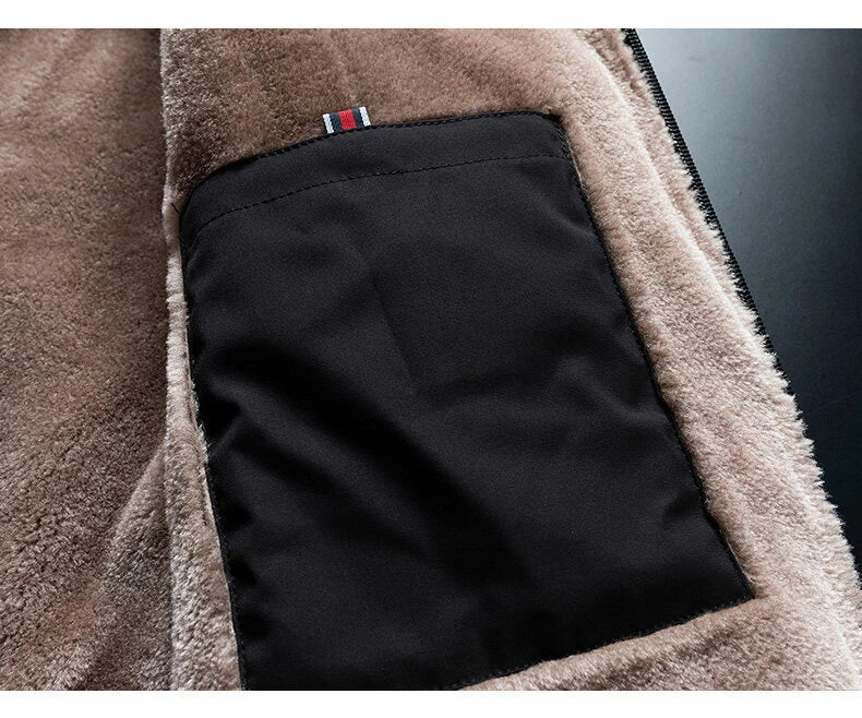 Men 2025 Winter Windproof Warm Thick Fleece Jacket Men Fashion Casual Coat Men Autumn Brand Outwear Outdoor Classic Jacket Men