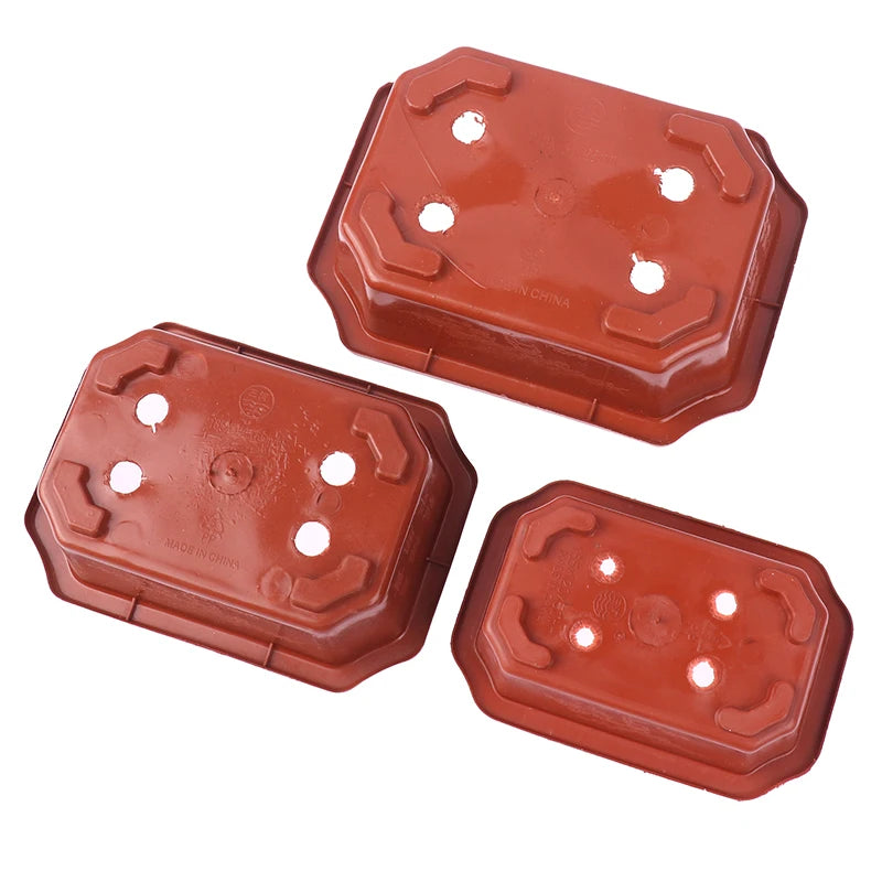 1pc Bonsai Pots Vintage Plastic Bonsai Plants Growing Pot Rectangular Classical Bonsai Pot Cactus Pot Flower Pot Gardening Pot