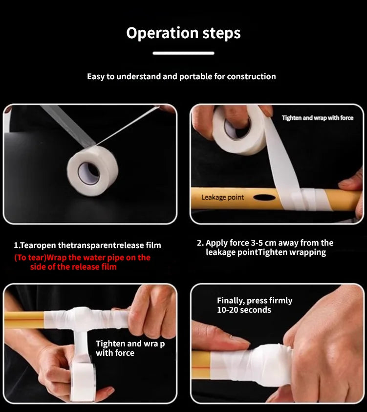 Insulating pipe tape with super waterproof, leak-stopping, sealing and repair performance is suitable for silicone kitchens
