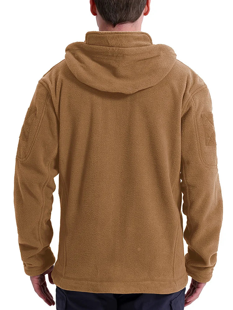 Men's Tactical Fleece Jacket Winter Warm Full Zip Military Hoodies Multi-Pockets Hiking Hunting Outdoor Coats