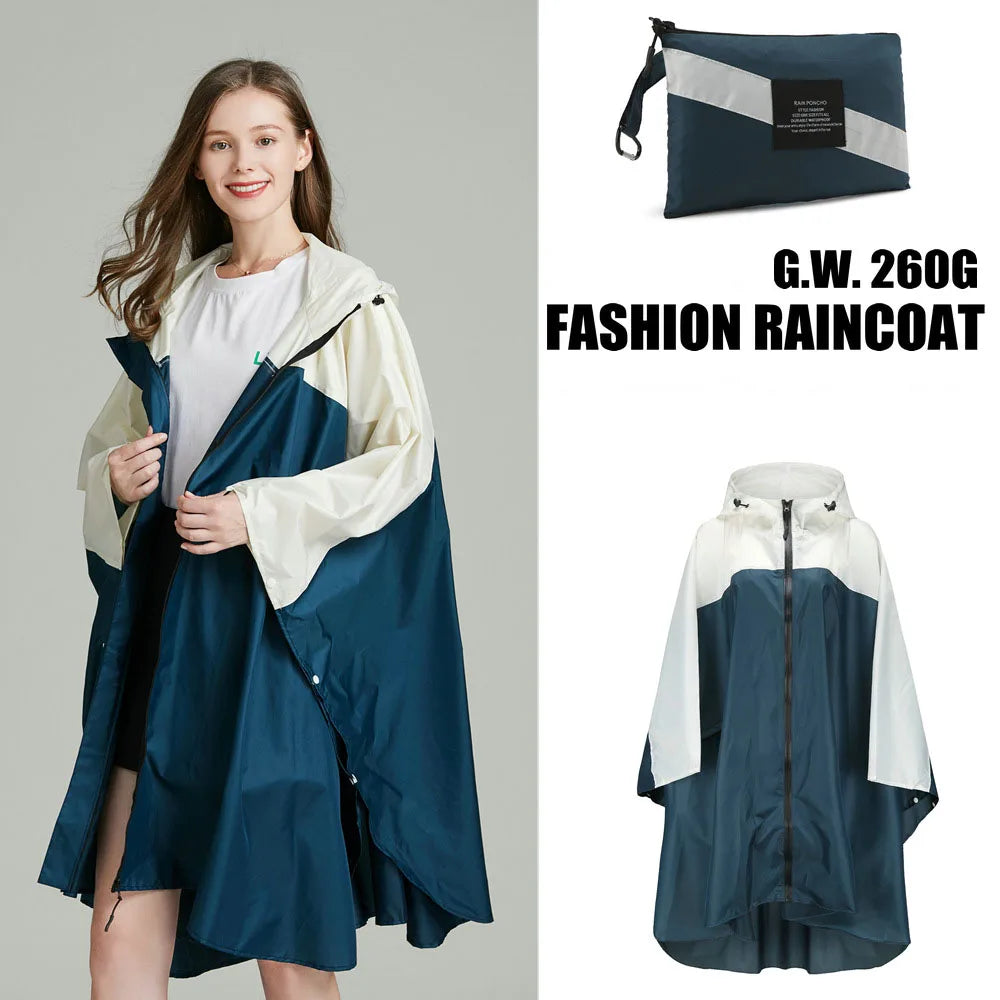 New Men Women Motocycle Raincoat Lightweight Rain Coat Poncho Waterproof Cloak Raincoats Adults Biker Hiking Windproof Rainwear