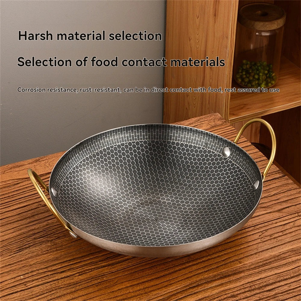 1pc  thick non stick pot, dry pot, commercial double ear bar tripod, honeycomb pot, coated dry pot, small hot pot