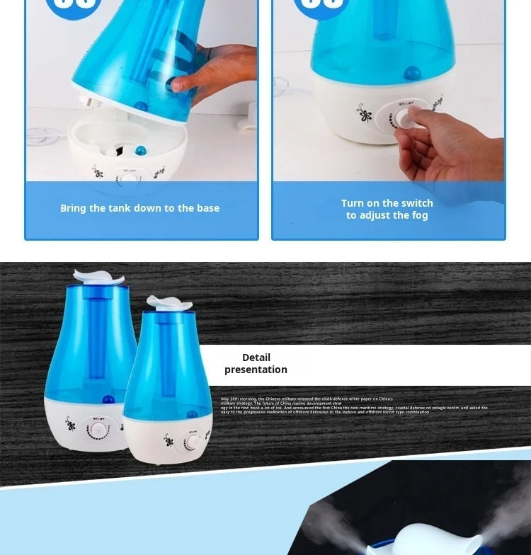 Household bedroom humidifier double spray large mist volume atomizing moisturizing Diffuser Ultrasonic Mini Aroma Air Purifier