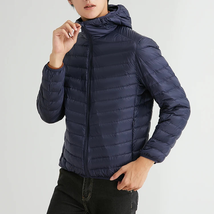 Man 90% Duck Down Hooded Jacket Winter Autumn Coat Men Ultra Light  Jackets Warm Outwear Parkas Outdoors Campaign Clothes