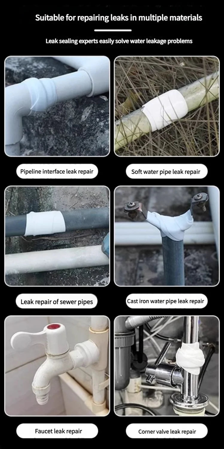 Insulating pipe tape with super waterproof, leak-stopping, sealing and repair performance is suitable for silicone kitchens