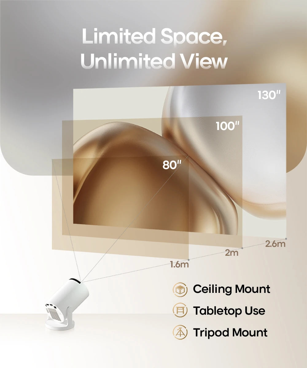 Magcubic Projector Android 14 8K 1280*720P HY300 Pro + Dual Wifi 290ANSI 180°flexible BT5.0 Cinema Outdoor Portable Projector