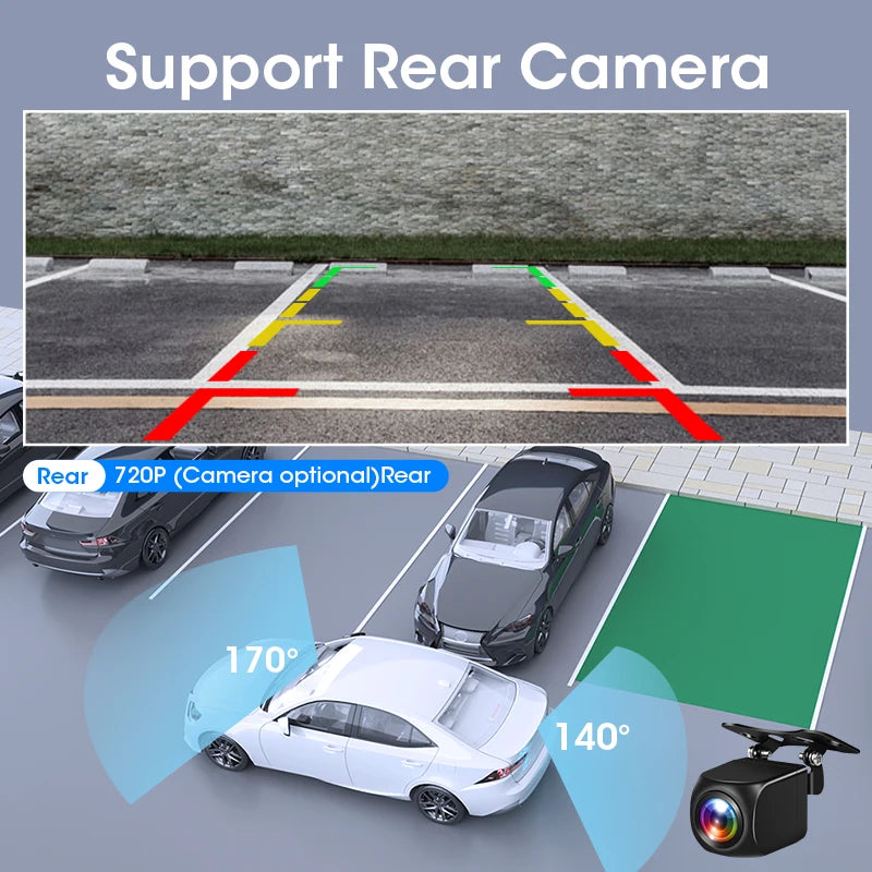 Vtopek 8.1 Inch 2.5K Dash Cam Wireless Carplay Android Auto Car DVR WiFi GPS Navigation Rearview Camera Dashboard Video Recorder